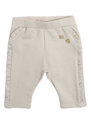 Girls Light Natural Long Knitted Trouser